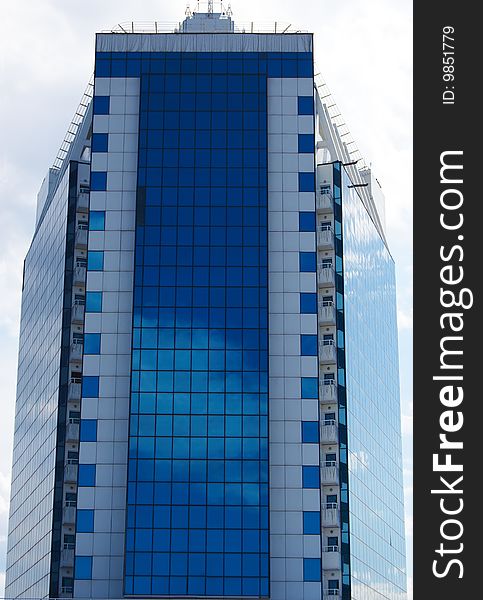 Modern building, reflections and sky