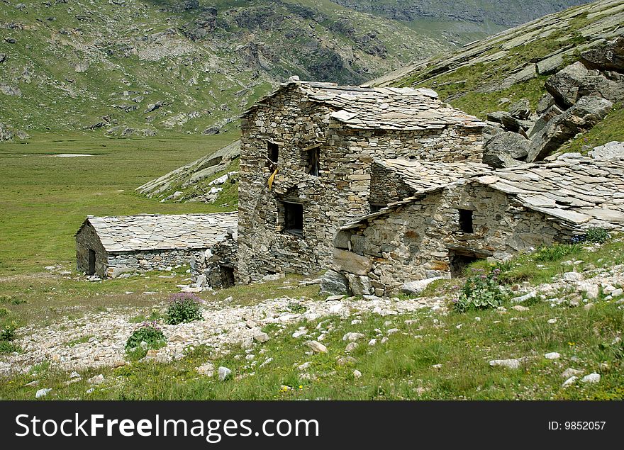 Old house in Gran Paradiso - Italian Alps - Italy. Old house in Gran Paradiso - Italian Alps - Italy.