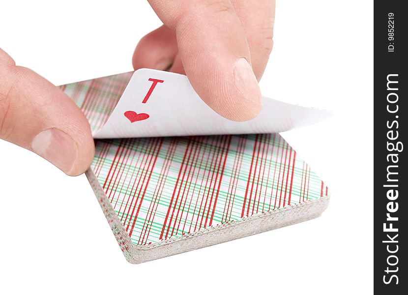 Color photo on the theme of playing cards isolated object on a white background. Color photo on the theme of playing cards isolated object on a white background