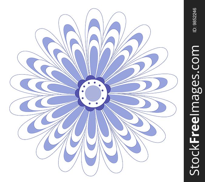 Blue flower pattern isolated on the white background