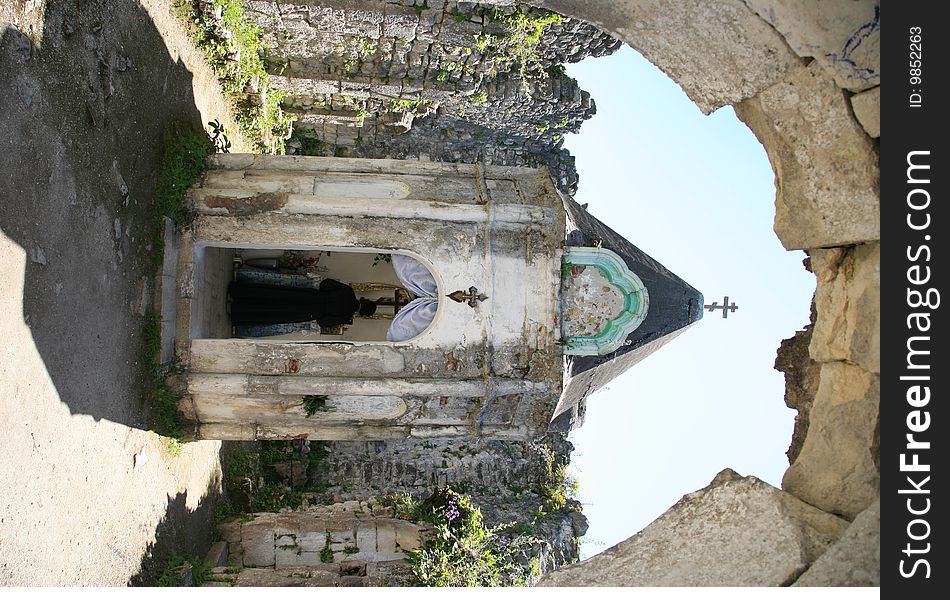 Chapel in the Anakopijsky fortress of 6-8 centuries. Abkhazia