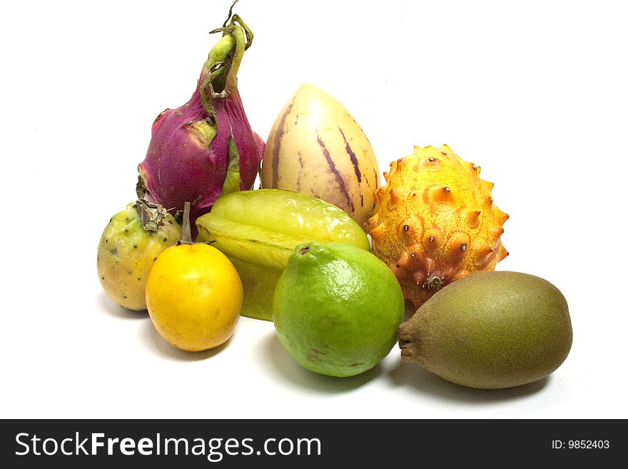 A selection of exotic fruits