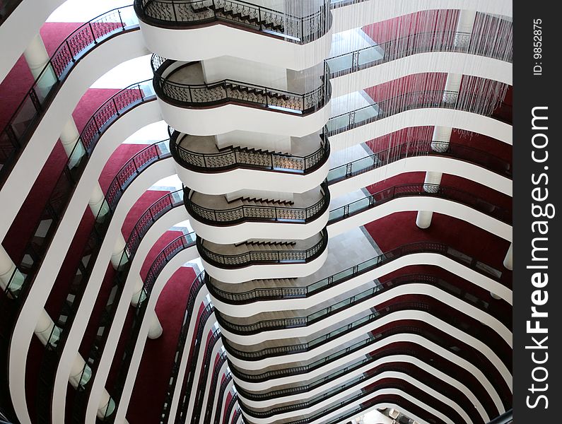 Floors with balconies in a building. Floors with balconies in a building