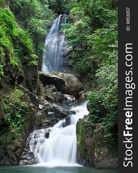Waterfall Tropical Forest Of Thailand