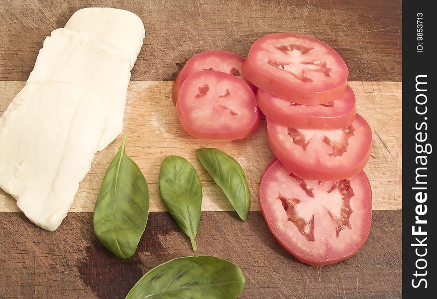 Basil, Cheese And Tomatoes