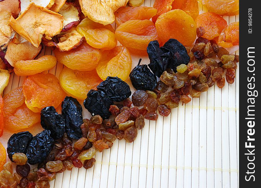 Dried fruits comprising of apricots, raisins,apple