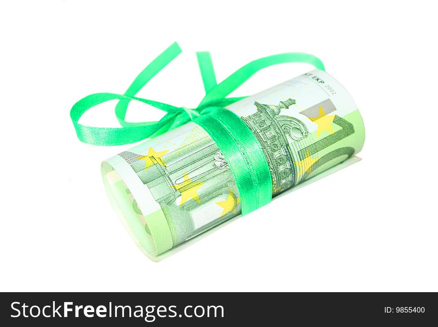 Roll of money isolated on white