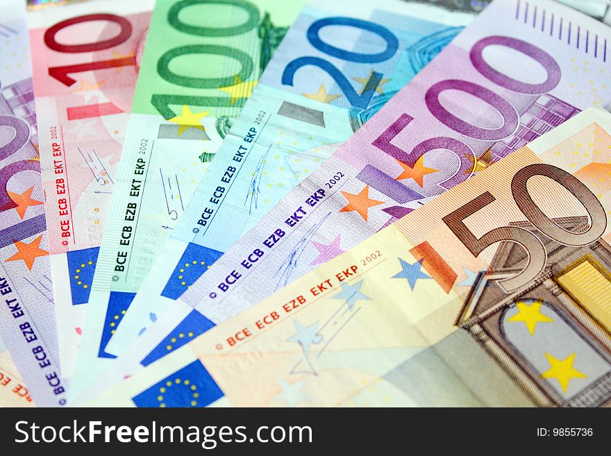 Euro background. Colorful European currency