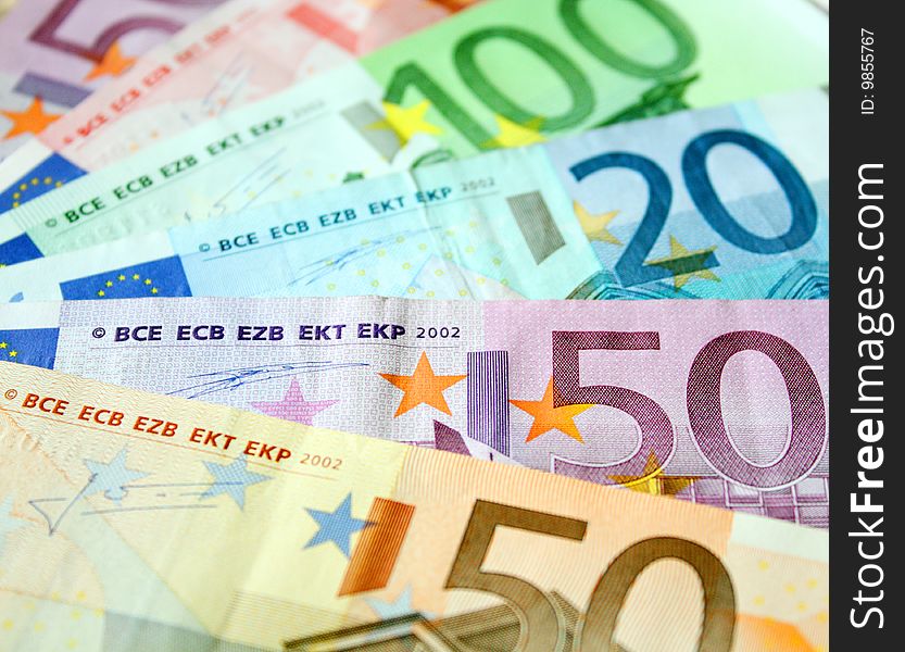 Euro background. Colorful european money