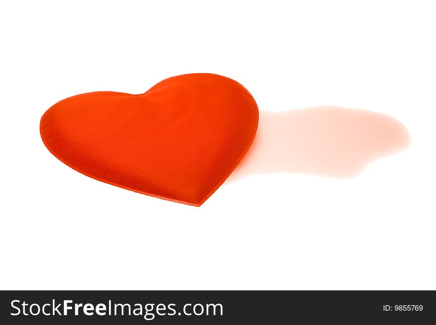 Crying red heart on a white background