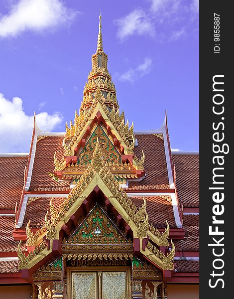 Thai style pavilion in temple, Trad province, Thailand. Thai style pavilion in temple, Trad province, Thailand