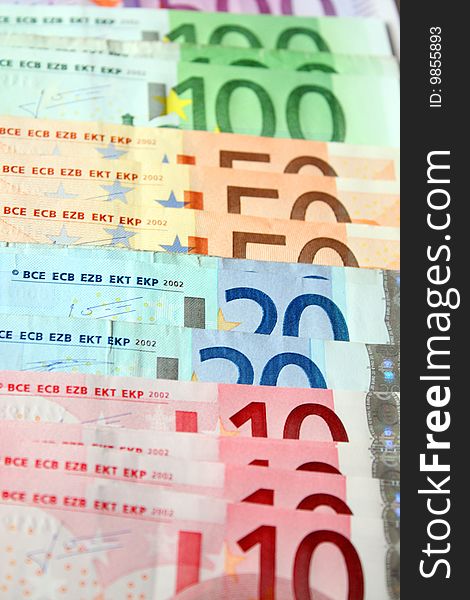 Euro background. Colorful European money