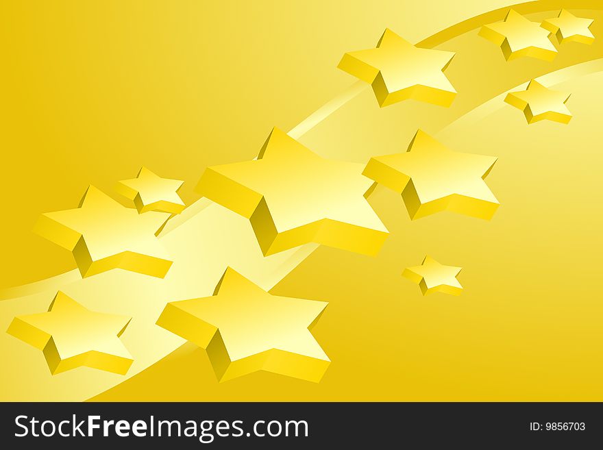 Vector illustration of Gold Stars