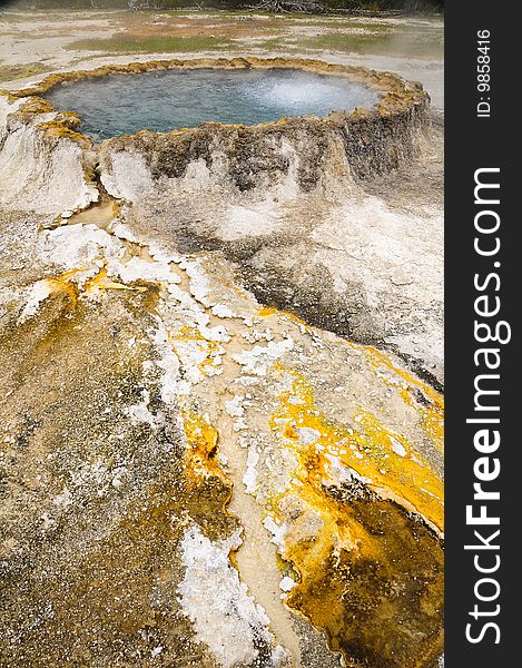 Picture of a hot pool in Yellostone National Park. Picture of a hot pool in Yellostone National Park