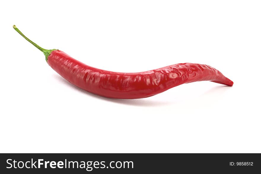 Red chili pepper on white background