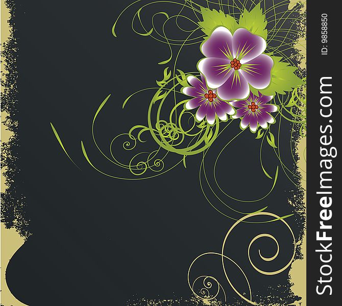Nice flower grunge background. Vector illustration for your text