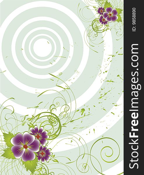 Nice flower grunge background. Vector illustration for your text