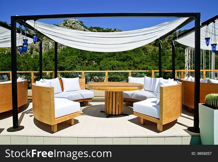 Lounge area in Turkish hotel