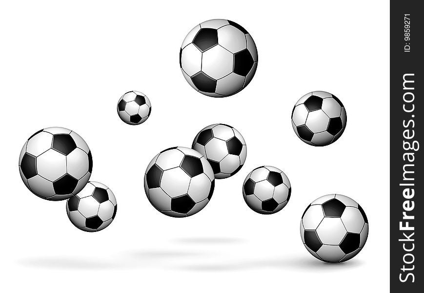Soccer balls background illustration. Sport team. Soccer balls background illustration. Sport team