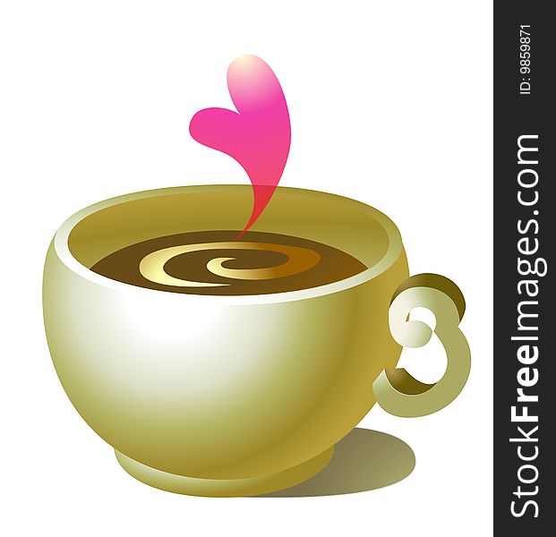 Coffee cup with heart