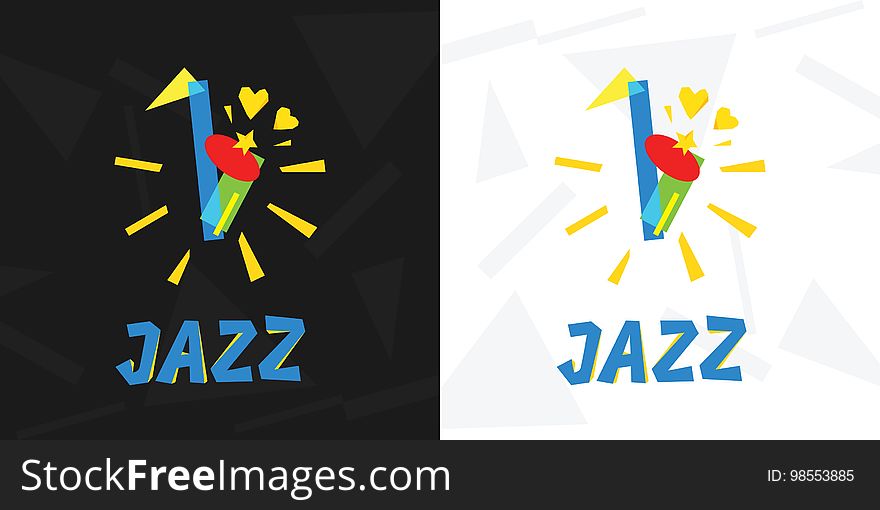 Logo of jazz music. Saxophone in avant-garde style. Logo of jazz music. Saxophone in avant-garde style.