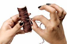 Thread Spindle And Needle Stock Image Thread Spindle And Needle Stock Image