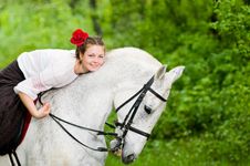 Beautiful Girl Riding Horse Royalty Free Stock Images