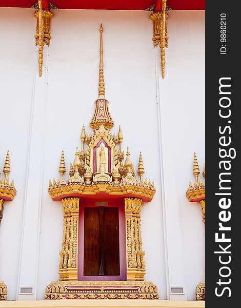 Traditional Thai Style Buddhist Church Window