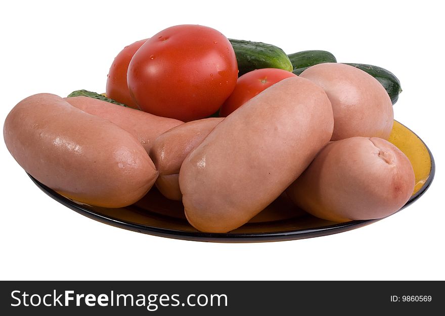 Small sausages with vegetables