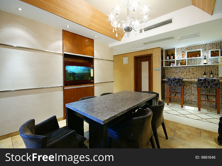 Dining area in modern home. Dining area in modern home.