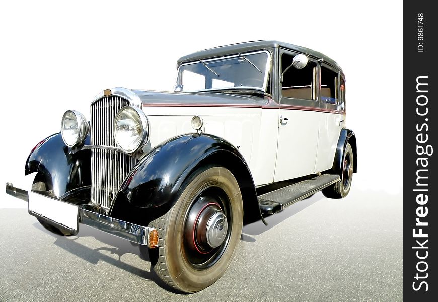 Classic black 1937 . Clipping Path on Vehicle. Classic black 1937 . Clipping Path on Vehicle