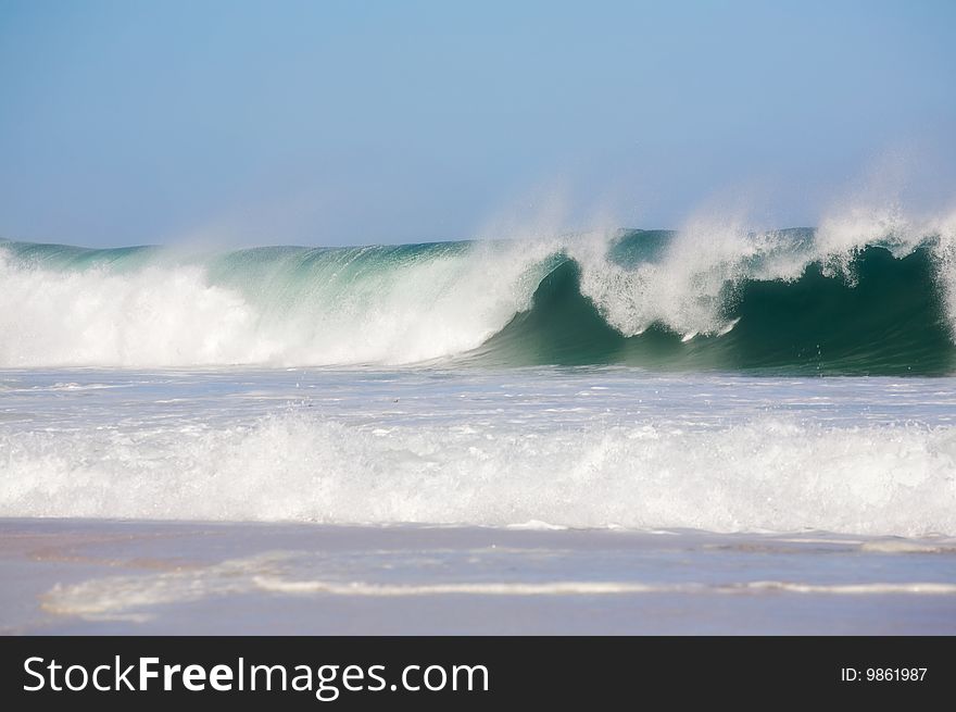 Big waves and strong wind on the beach of Indian Ocean. Big waves and strong wind on the beach of Indian Ocean