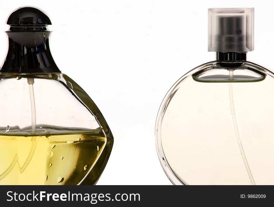 Perfume bottle on white background