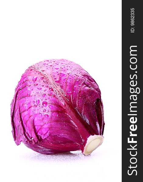 Red cabbage isolated on white background