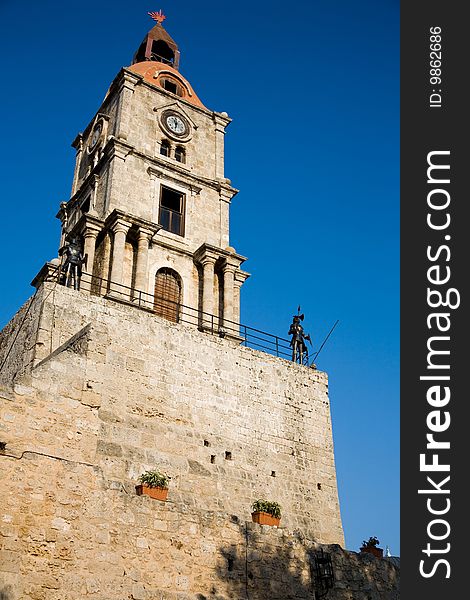 Photo of clock tower in Rhodes, Greece