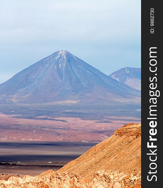Volcano LicancÃ¡bur in Atacama Desert, Chile