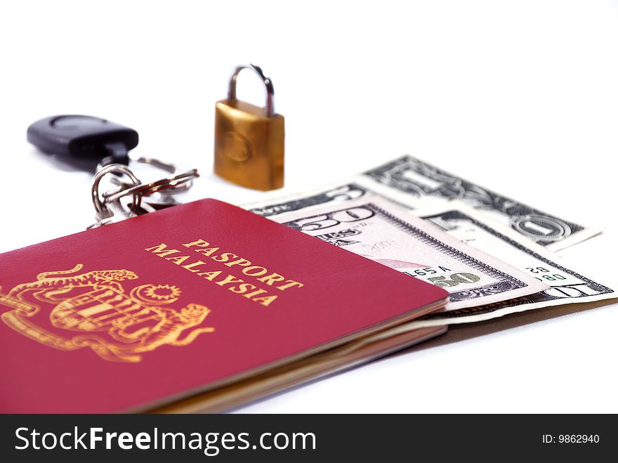 International Travel Passport with Currency and Lock. International Travel Passport with Currency and Lock