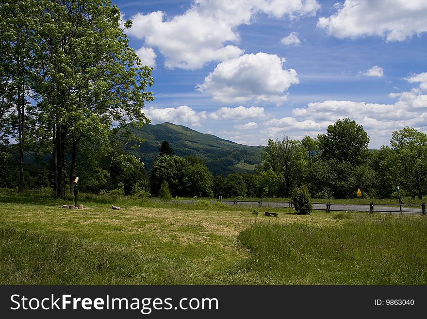 Top of Bieszczady Mountains National Park in Poland