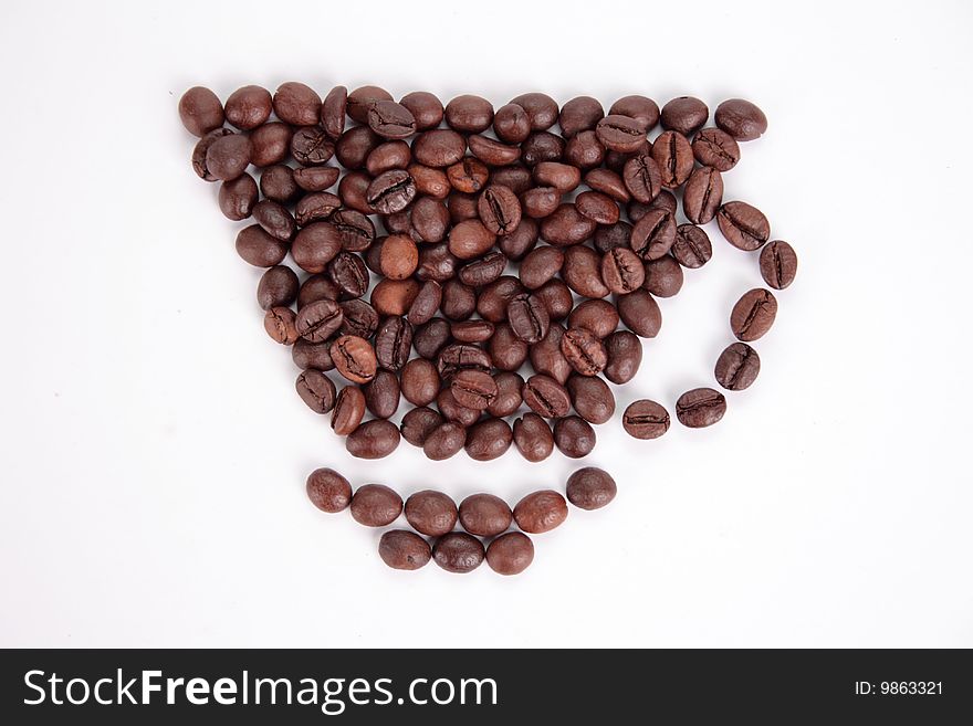 Coffee cup made out of coffee beans