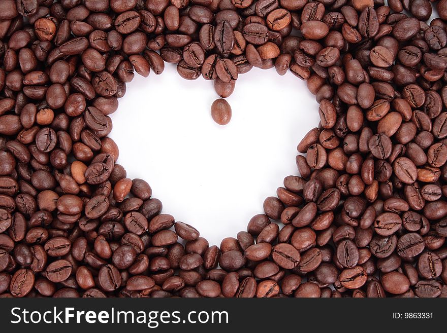 Heart made out of a coffee beans. Heart made out of a coffee beans