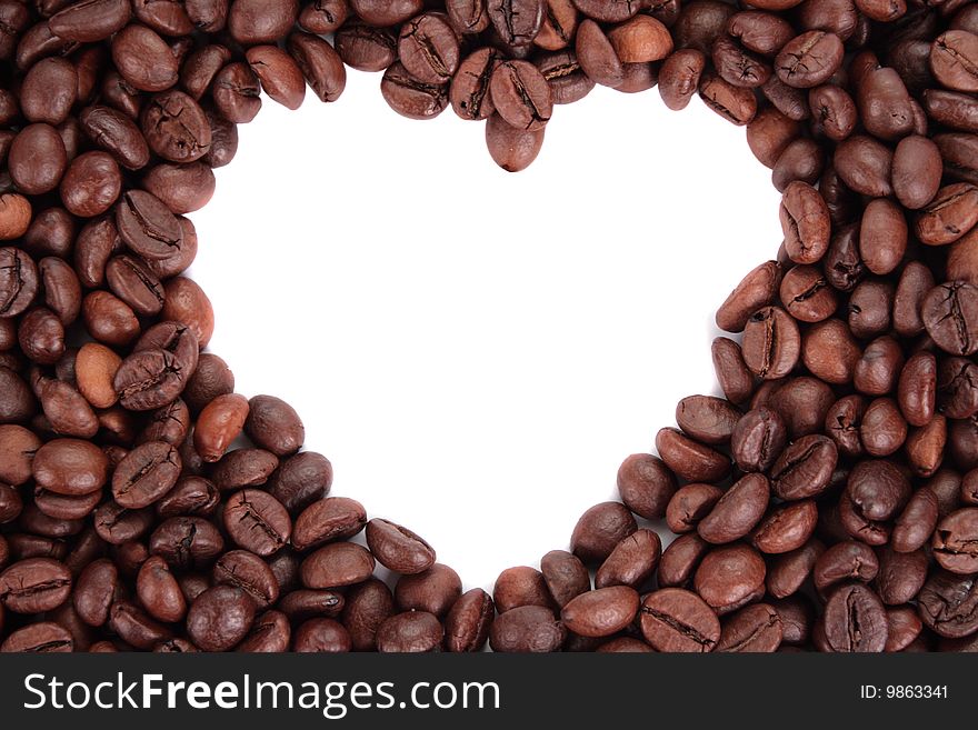 Heart made out of a coffee beans. Heart made out of a coffee beans
