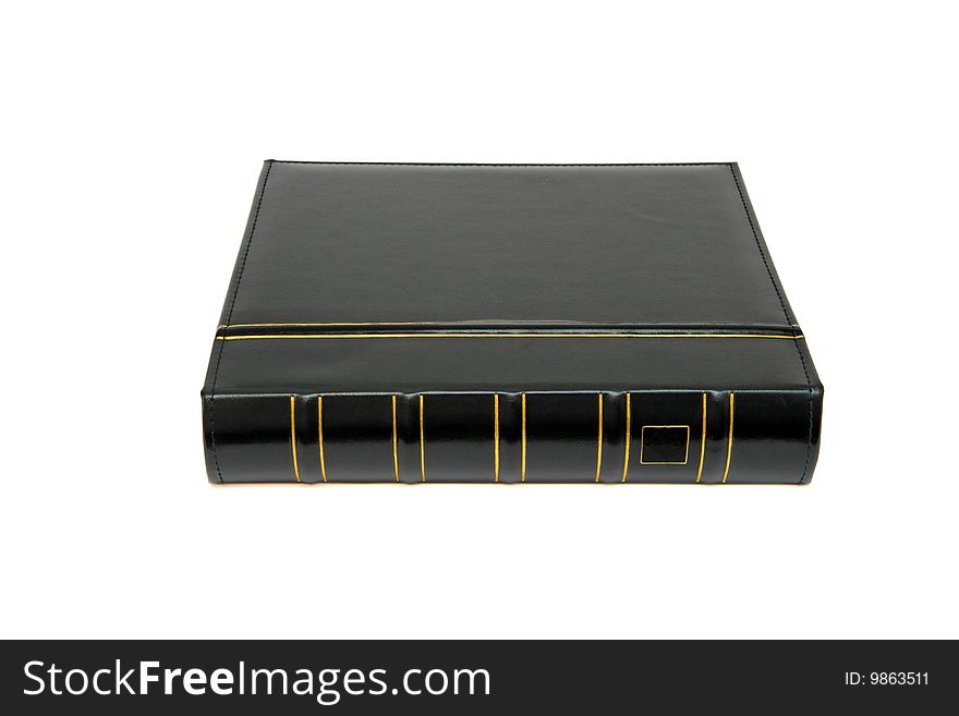 Thick Black Book With Gold Trimming