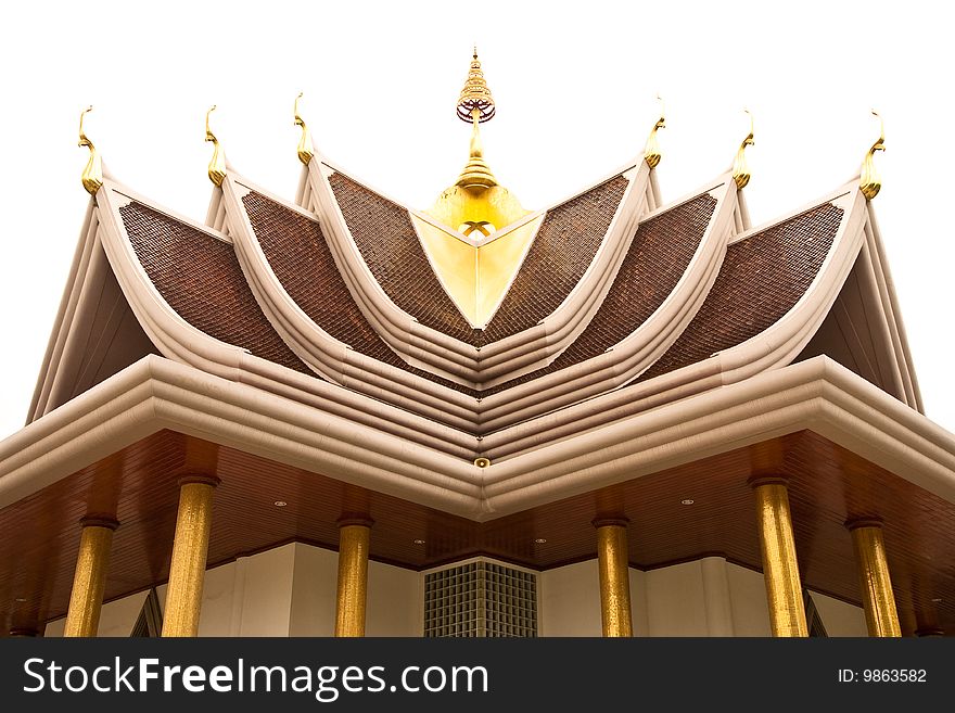 Top of pavilion in Wat Pa Pra Doo, Rayong province, Thailand. Top of pavilion in Wat Pa Pra Doo, Rayong province, Thailand