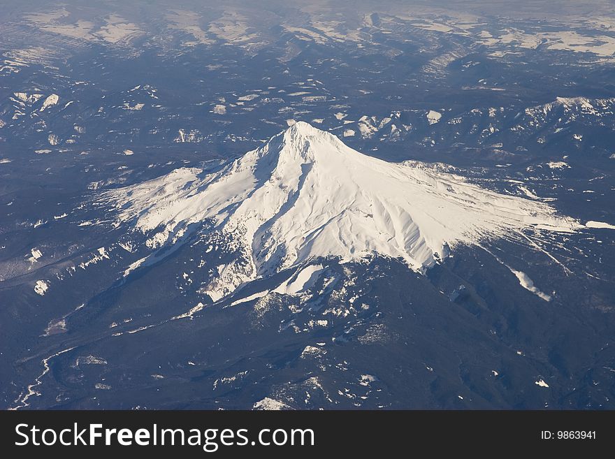 Aerial view of snow capped mountain in Canada. Aerial view of snow capped mountain in Canada