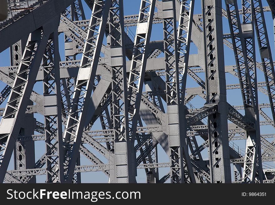 Abstract photo of bridge beams with blue sky. Abstract photo of bridge beams with blue sky