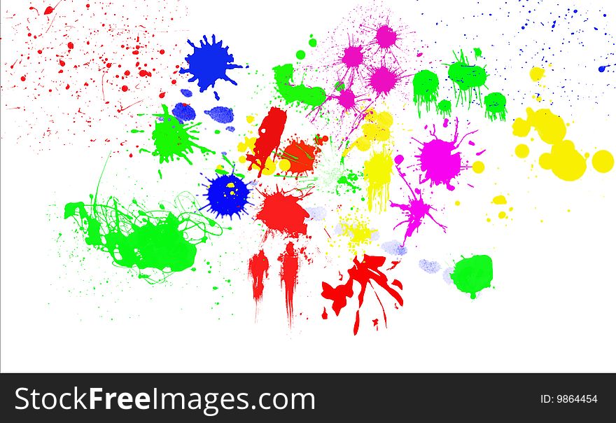 Abstract design colored on pure white background