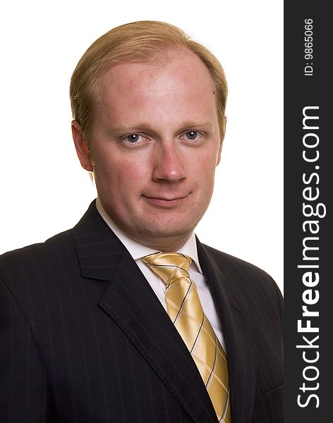 Businesman's portrait on white background