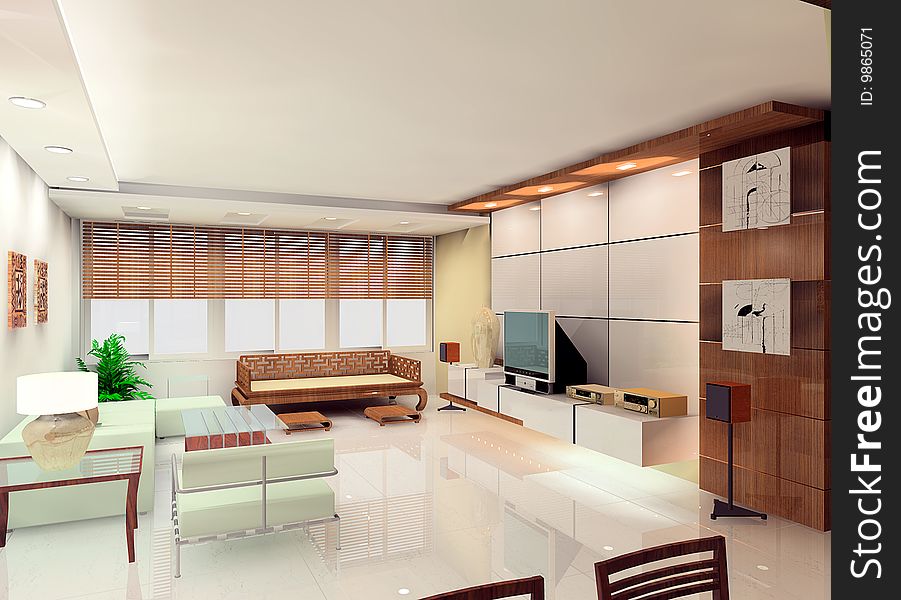 A bright living room design
