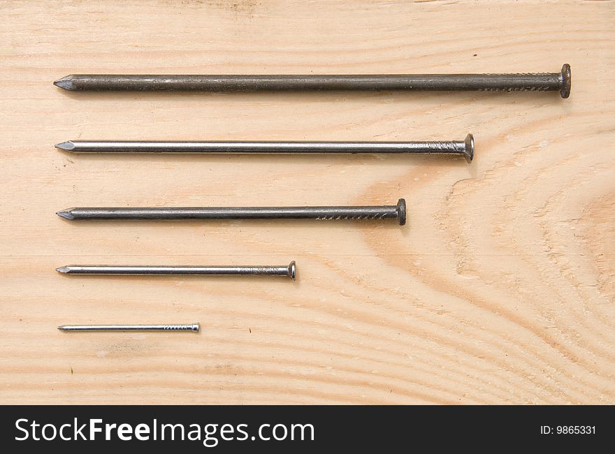 Few nails of various sizes