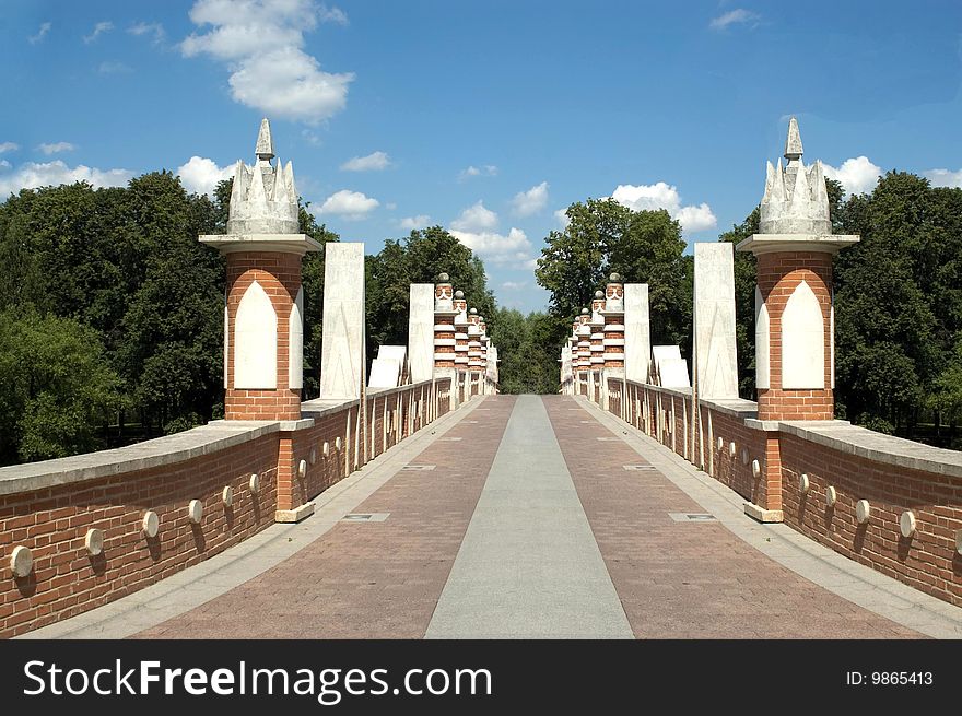 The brick bridge in Russia  in Moscow